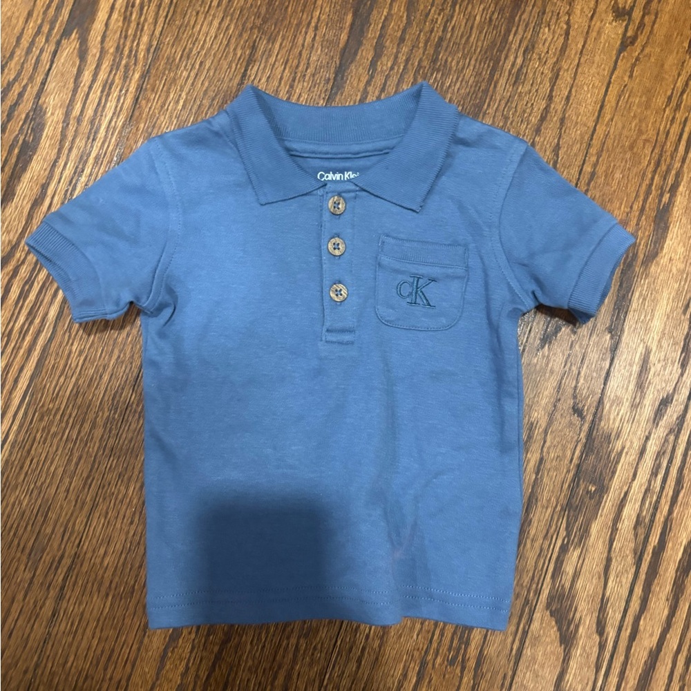 Calvin Klein Kids Polo Shirt in Soft Blue